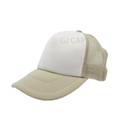 GORRA ESPONJA MALLA COMBINADA BLANCO / KAKHI