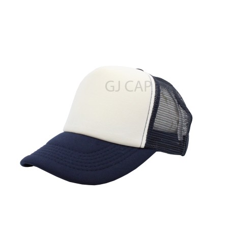 GORRA ESPONJA MALLA COMBINADA BLANCO / MARINO