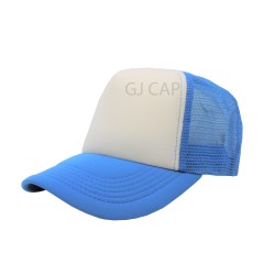 GORRA ESPONJA MALLA COMBINADA BLANCO / TURQUESA