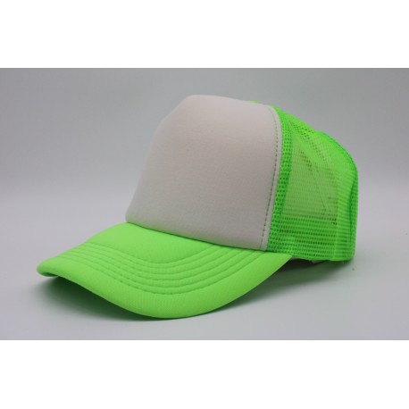 GORRA ESPONJA MALLA COMBINADABLANCO / VERDE NEON