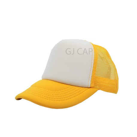 GORRA ESPONJA MALLA COMBINADA BLANCO / AMARILLO ORO