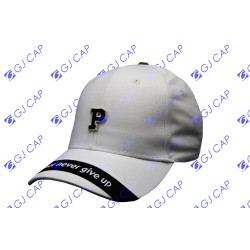 GORRA BORDADA DE ADULTO NEVER GIVE UP BLANCA