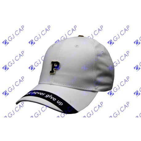 GORRA BORDADA DE ADULTO NEVER GIVE UP BLANCA