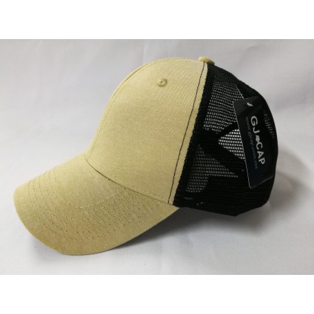 GORRA  POLIESTER / ALGODON (MALLA DELGADA) HUESO / NEGRO