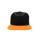 GORRA ACRILICO PLANA NEGRO / NARANJA