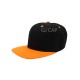 GORRA ACRILICO PLANA NEGRO / NARANJA