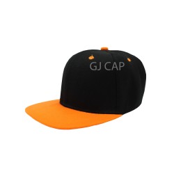GORRA ACRILICO PLANA NEGRO / NARANJA