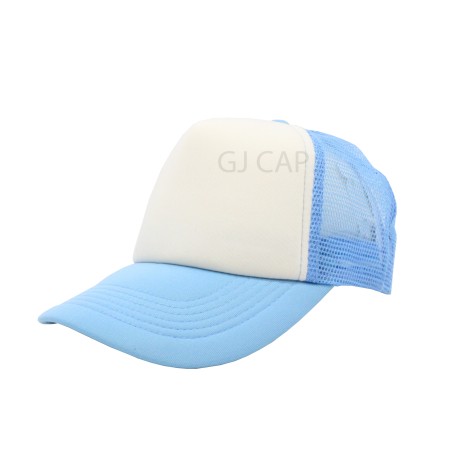 GORRA ESPONJA MALLA COMBINADA BLANCO/ CIELO