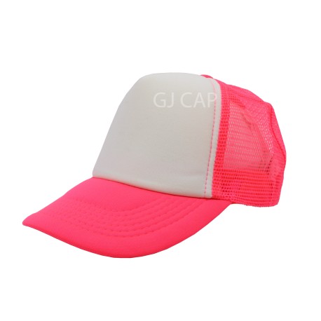 GORRA ESPONJA MALLA COMBINADA BLANCO / FIUSHA NEON